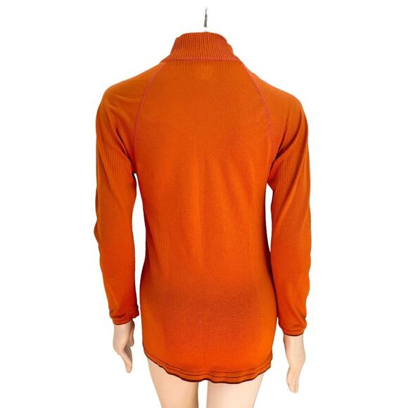 PATAGONIA Midweight Zip Neck Capilene Base Layer Top in Pumpkin Orange SZ L - Picture 6 of 9